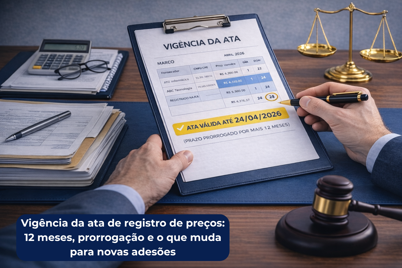 Vigência da ata de registro de preços: 12 meses, prorrogação e o que muda para novas adesões