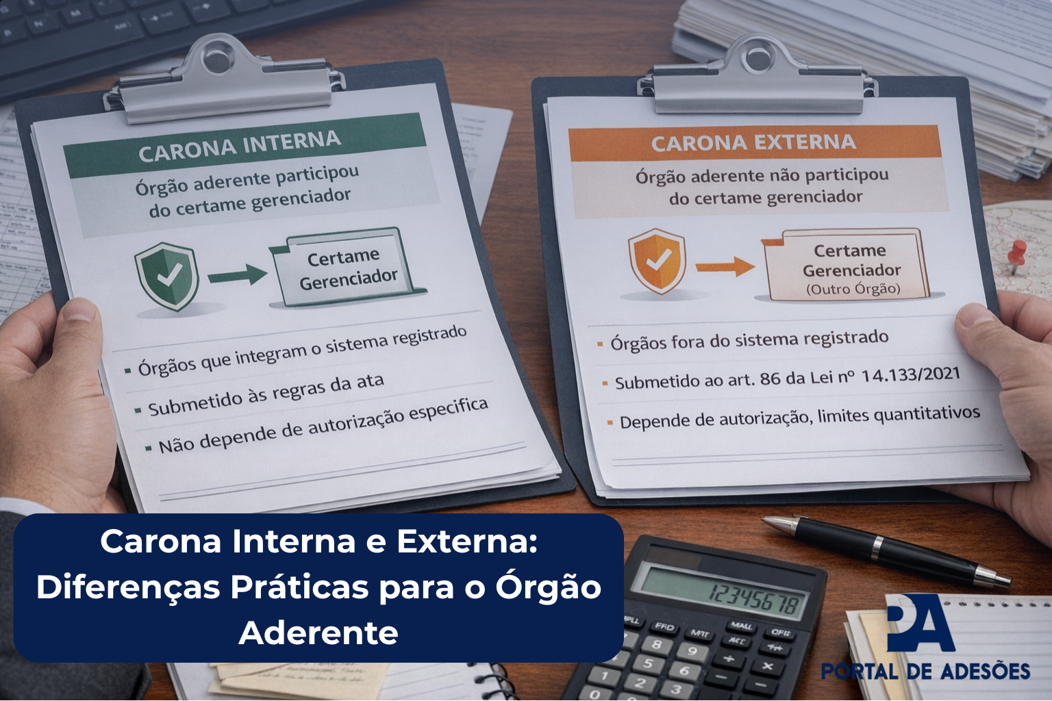 Carona Interna e Externa: Diferenças Práticas para o Órgão Aderente