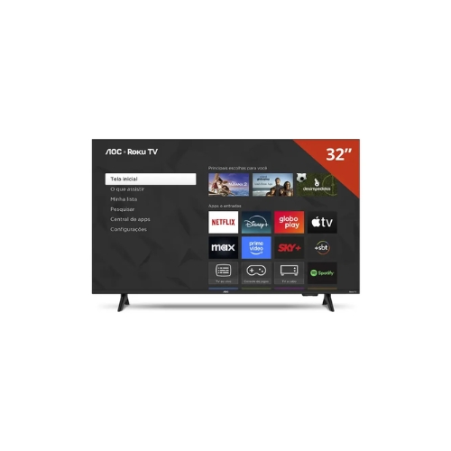 Televisor AOC 32S5155/78G: Smart TV DLED 32”| HD| Comando De Voz| Roku TV| Wifi| Bluetooth| HDMI| USB| Lan Ethernet