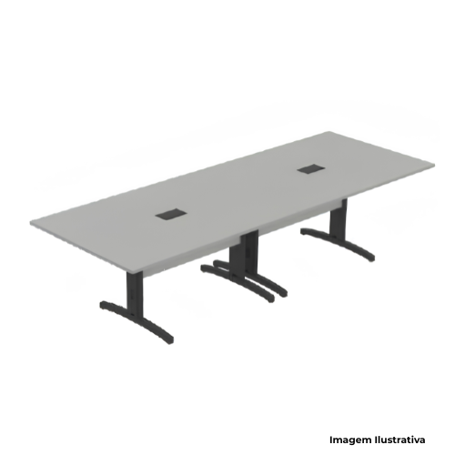 Mesa Reunião Retangular Genius 78270AB 300x110x74cm - Portal de Adesões