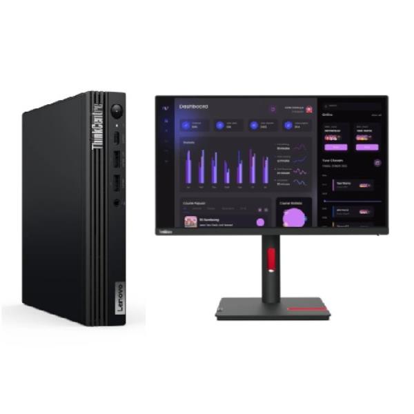 Computador Desktop Lenovo ThinkCentre M70Q Gen5: Processador i3| 8GB Memória| 512GB SSD| Monitor 23,8"| Garantia 5 Anos On-Site