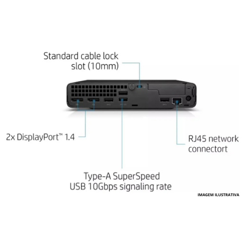Computador Desktop HP Pro Mini 400 G9: Processador i5| 15GB RAM| 512GB SSD| Intel UHD 770| Não Inclui Monitor| Garantia 3 Anos On-Site