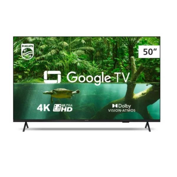 Televisor Philips 50PUG7408/78: Smart TV Led 50"| Ultra HD 4K| Comando De Voz| Google TV| Wi-fi| Bluetooth| HDMI| USB| LAN Ethernet