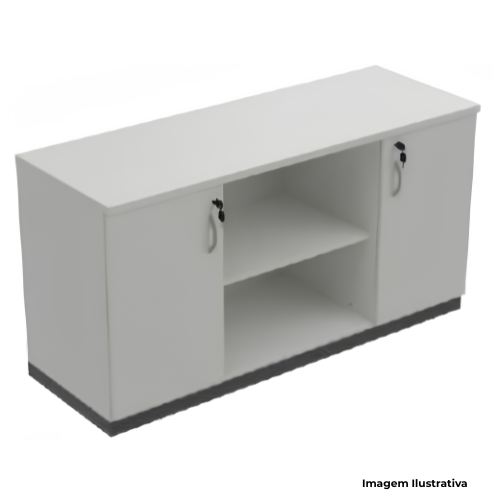 Armário Baixo Com 2 Portas e 1 Nicho Para Escritório Genius 780272PVC 140x50x74cm - Portal de Adesões