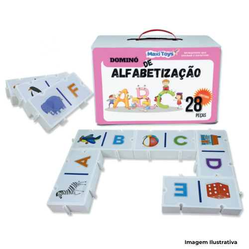Brinquedo Dominó De Alfabetização 28 Peças - Portal de Adesões