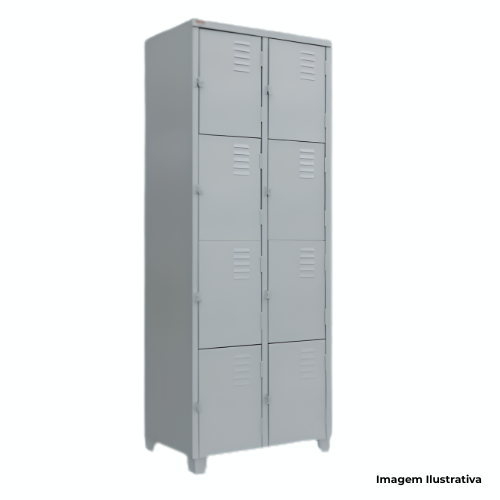 Armário Locker Metálico em Aço Fatto 8 Portas GRP-4/8 - Portal de Adesões