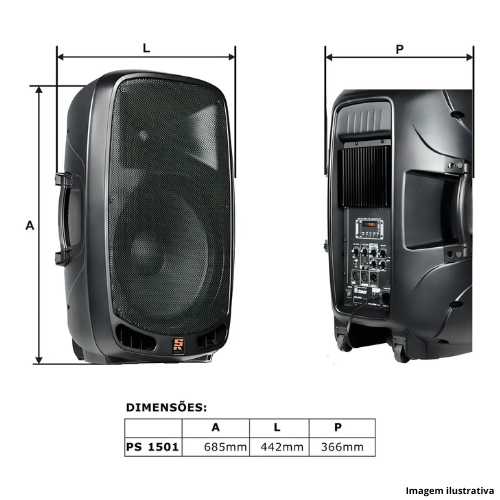 Caixa Ativa Staner PS 1501 Preta Bluetooth 200W Som Profissional Portátil