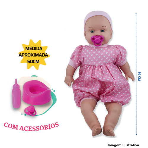 Brinquedo Boneca Bebê Branca 50cm - Portal de Adesões
