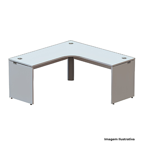 Mesa Escritório Em L Pés Painel Priux MLPR1616 160x60x160x60x74cm - Portal de Adesões