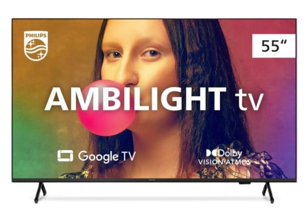 Televisor Philips 55PUG7908/78: Smart TV Led 55"| Ultra HD 4K| Comando De Voz| Google TV| Wi-fi| Bluetooth| HDMI| USB| LAN Ethernet