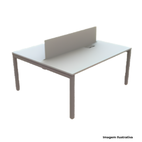 Mesa Escritório Plataforma 2 Lugares Posto Duplo Pés Cavalete FIT FTI1614ED 160x140x74cm - Portal de Adesões