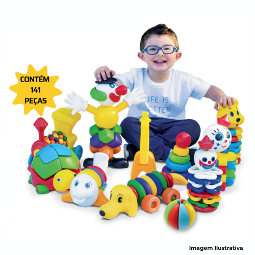 Brinquedo Kit De Encaixe Multiatividades 11 Brinquedos - 141 Peças - Portal de Adesões
