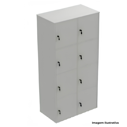 Armário Locker Alto Com 8 Portas Para Escritório LKA088P 80x45x160cm - Portal de Adesões