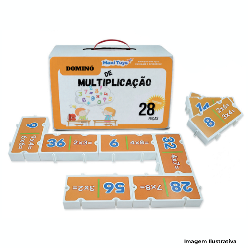 Brinquedo Dominó De Multiplicação 28 Peças - Portal de Adesões