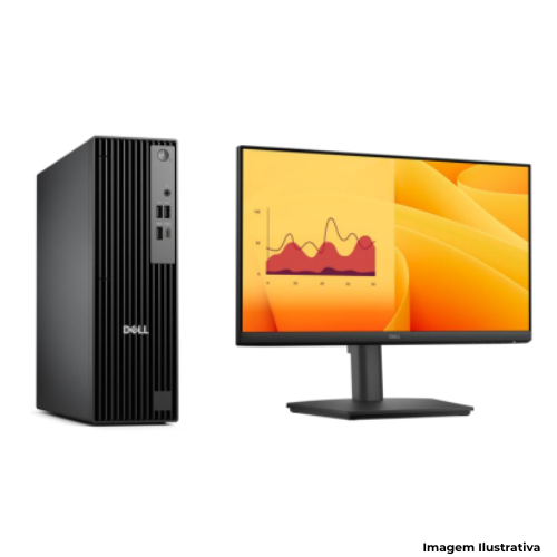 Computador Desktop Dell Pro Slim QCS1250 SFF: Processador i3| 8GB RAM| 256GB SSD| Monitor 21,5"| Garantia 3 Anos On-Site - Portal de Adesões