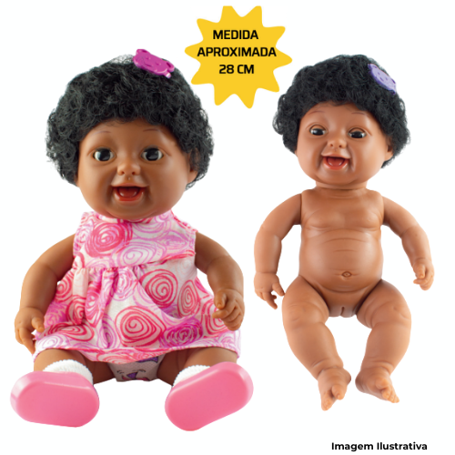 Brinquedo Boneca Menina Negra Articulada 28cm - Portal de Adesões