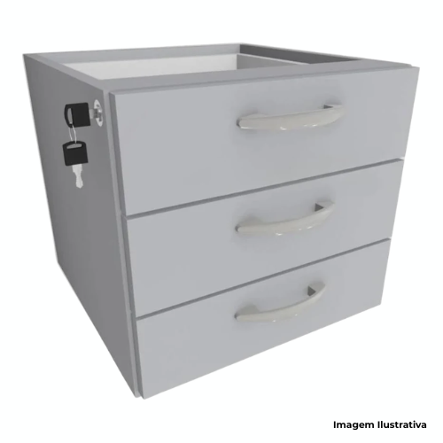 Gaveteiro Fortline Fixo Com 3 Gavetas Millus 31015/30 30x45x40cm - Portal de Adesões