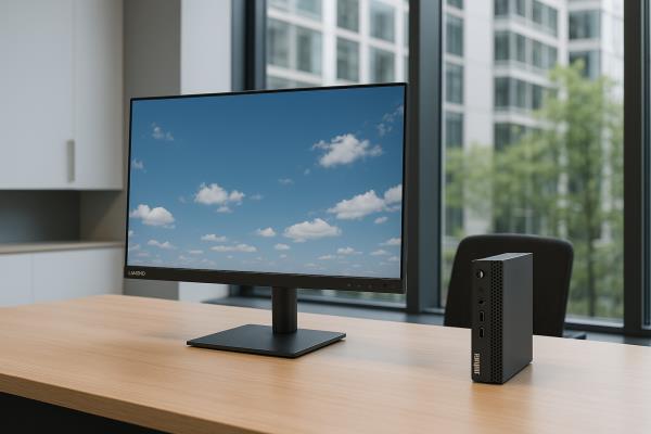 Computador Desktop Lenovo M75q: Processador AMD Rayzen 5| 16GB Memória| 512GB SSD|  Monitor 24"| Garantia 5 Anos On-Site