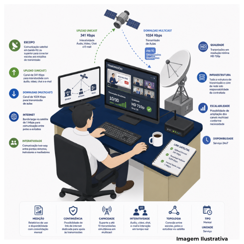 Serviço de Provimento de Telecomunicação Banda Satélite Upload (Unicast) Canal de 341Kbps e Download (Multicast) Canal de 1024 Kbps com Internet Banda Larga de 1 Mbps via Satélite - Portal de Adesões