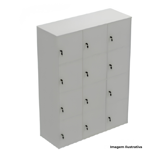 Armário Locker Alto Com 12 Portas Para Escritório LKA1212P 120x45x160cm - Portal de Adesões