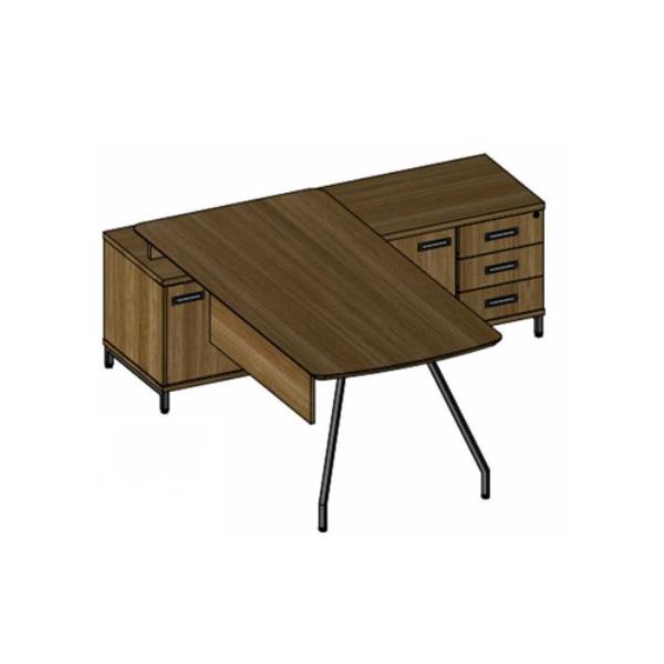 Mesa Presidente Terios Com Armário Lateral 1.8m