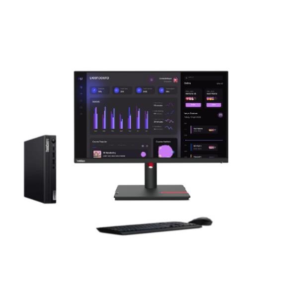 Computador Desktop ThinkCentre M75Q Gen5: Processador AMD Ryzen 3| 8GB Memória| 256GB SSD| Garantia 48 meses| Monitor 24"