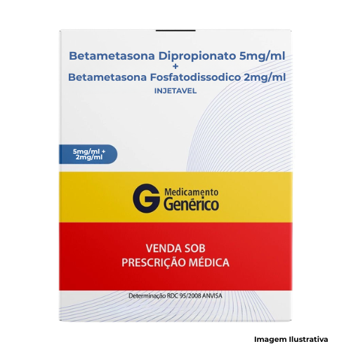 Betametasona Dipropionato 5mg/ml + Betametasona Fosfatodissodico 2mg/ml Ampola de 1ml - Portal de Adesões