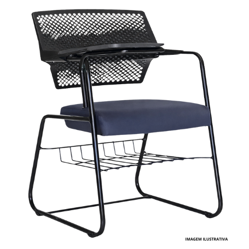 Cadeira Treinamento Prancheta Fixa Com Porta Livros