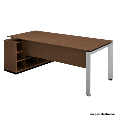 Mesa Gerência Fortline Retangular Com Armário Nichos 140x90x74cm Nexus - Portal de Adesões