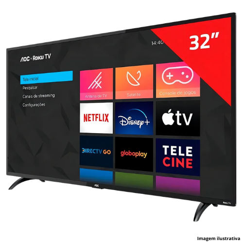 Televisor AOC Rocku TV 32S5195/78G: Smart TV 32"| UH LED| Roku TV| Wi-fi| Bluetooth| HDMI| USB