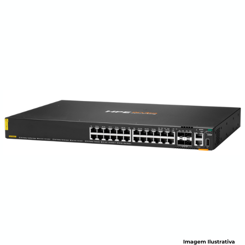 Switch HPE Aruba Networking CX 6200 24G Class-4 PoE 4SFP+ 370W JL725B + Suporte Foundation Care 8x5NBD 1 Ano - Portal de Adesões