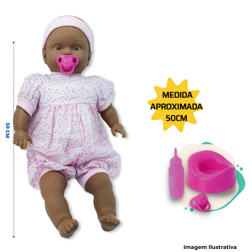 Brinquedo Boneca Bebê Negra 50cm - Portal de Adesões