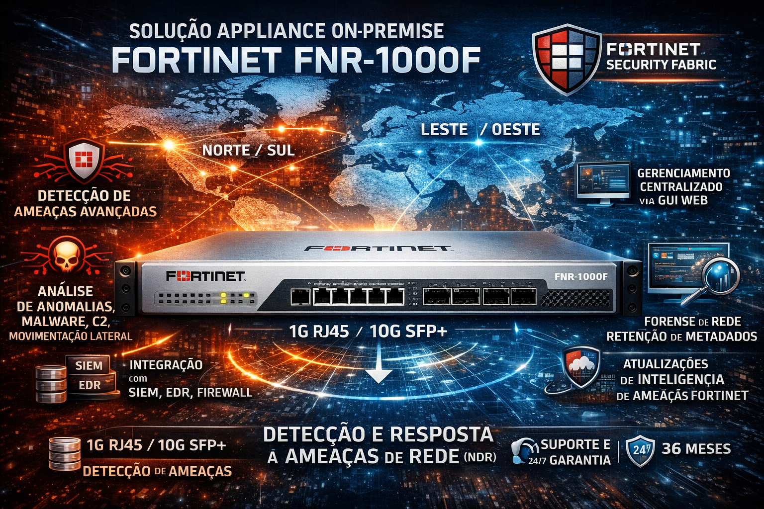 Solução Appliance On-Premise Fortinet FNR-1000F