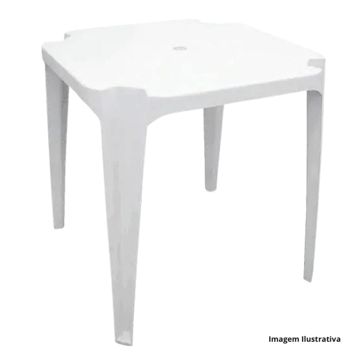 Mesa Plástica Quadrada Empilhável