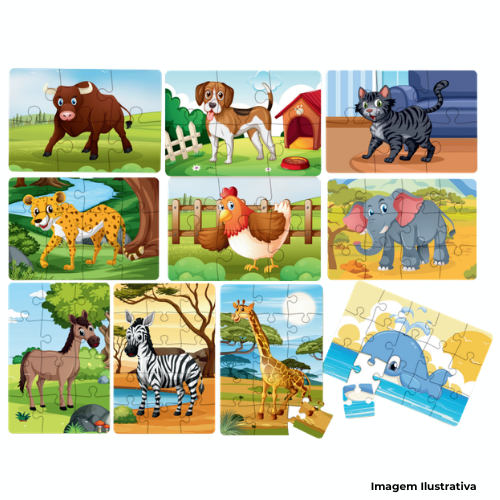 Brinquedo Jogo Quebra-Cabeças Animais - 10 Modelos - Portal de Adesões