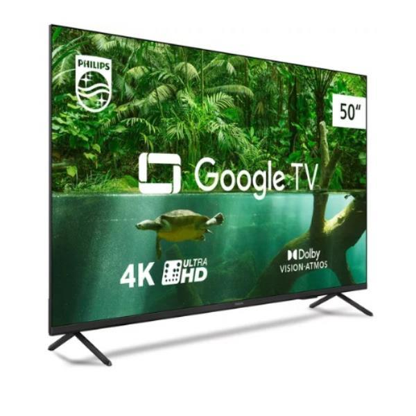 Televisor Philips 50PUG7408/78: Smart TV Led 50"| Ultra HD 4K| Comando De Voz| Google TV| Wi-fi| Bluetooth| HDMI| USB| LAN Ethernet