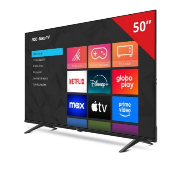 Televisor AOC 50U7045/78G: Smart TV 50"| DLED 4K| Comando De Voz| Roku TV| Wifi| Bluetooth| HDMI| USB| Lan Ethernet