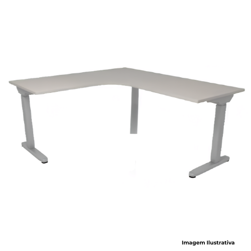 Mesa Escritório Em L Com Regulagem de Altura MRWP PR 1414 140x75x140x75x630 até 930cm - Portal de Adesões