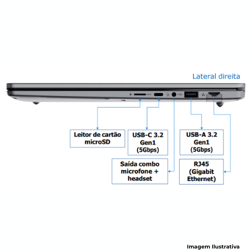 Notebook Avell B.ON 15U: Processador R5 7430U| 16GB RAM| 512GB SSD| Tela 15.6"| Garantia 3 Anos On-Site