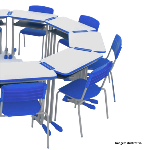 Conjunto Escolar Coletivo Belacci Mileto M06 Hexagonal 10 Lugares