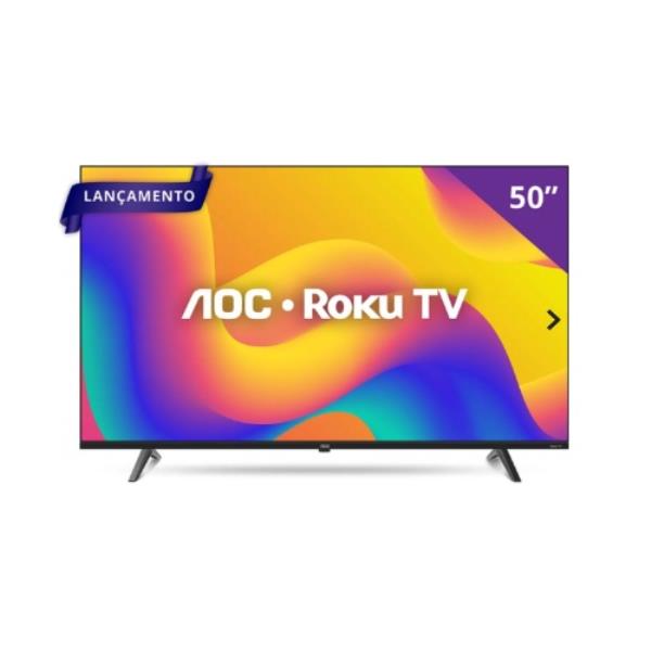 Televisor AOC 50U7045/78G: Smart TV 50"| DLED 4K| Comando De Voz| Roku TV| Wifi| Bluetooth| HDMI| USB| Lan Ethernet