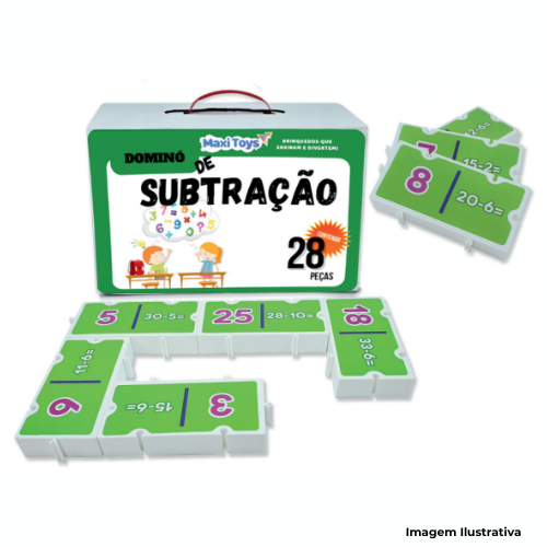 Brinquedo Dominó De Subtração 28 Peças - Portal de Adesões