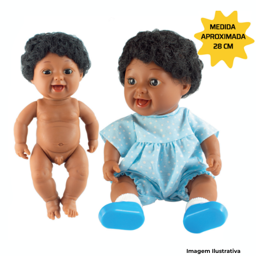Brinquedo Boneco Menino Negro Articulado 28cm - Portal de Adesões