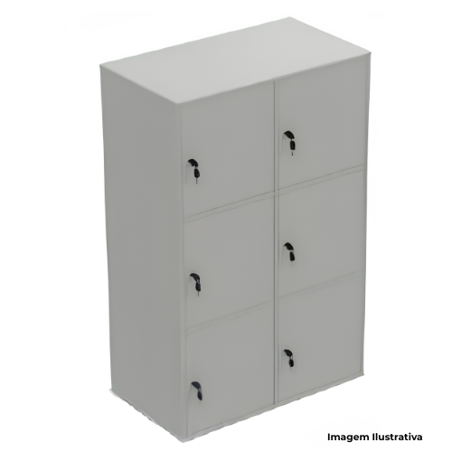 Armário Locker Médio Com 6 Portas Para Escritório LKM086PP 80x45x126cm - Portal de Adesões
