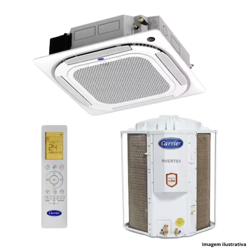 Ar-Condicionado Carrier Cassete 40KVQE48C5.38CCVE48515MC: 48000 Btus| Split Inverter| Ciclo Frio