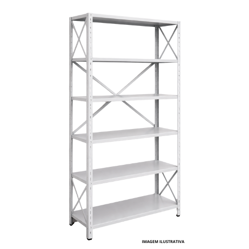 Estante de Aço 920x200x300mm (LxAxP) Com 6 prateleiras