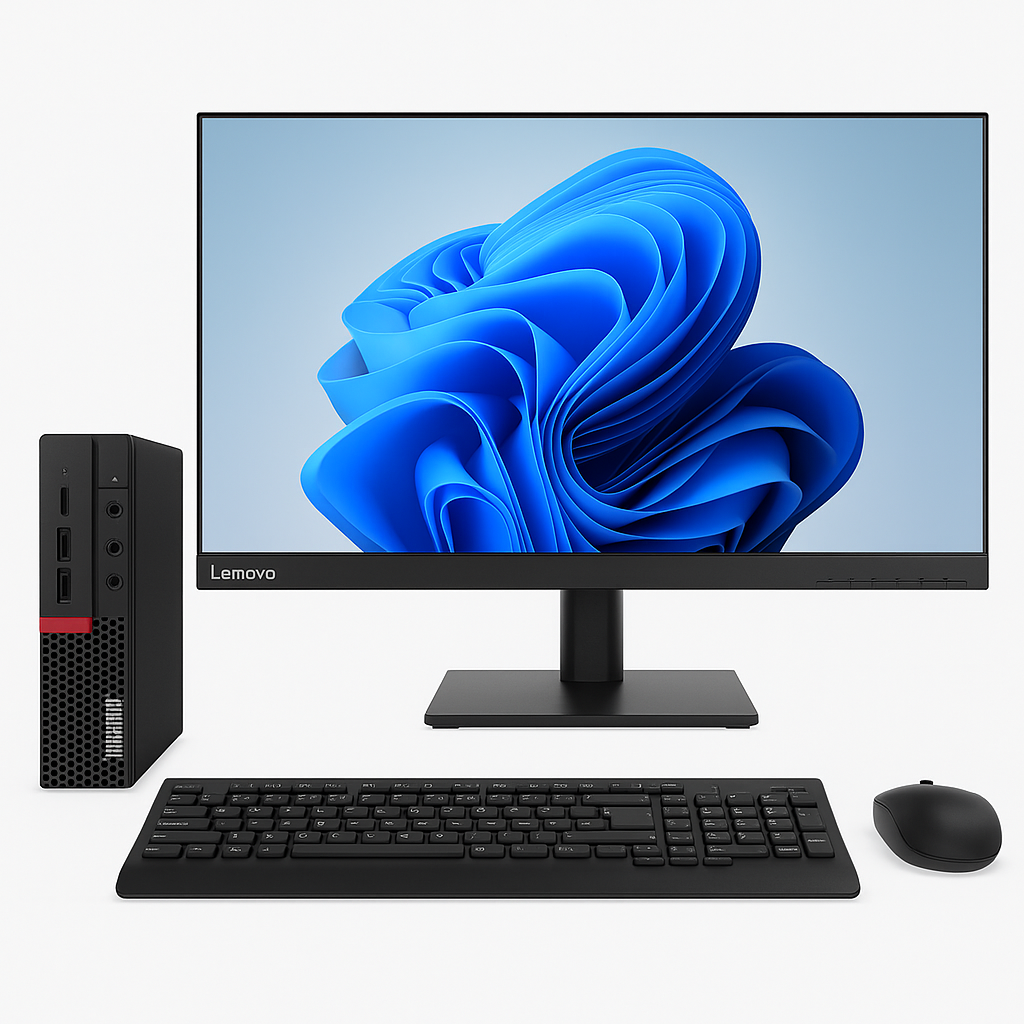 Computador Desktop Lenovo M75q: Processador AMD Rayzen 5| 16GB Memória| 512GB SSD|  Monitor 24"| Garantia 5 Anos On-Site