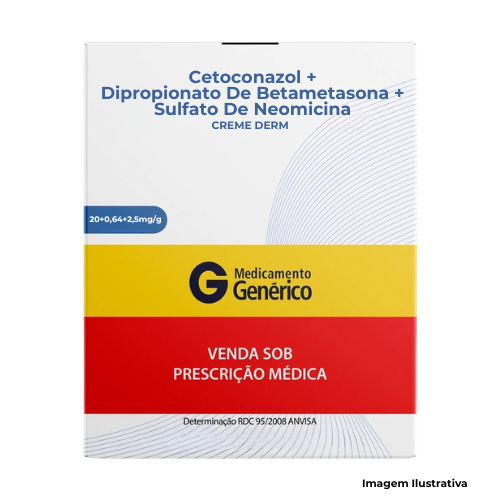 Cetoconazol + Dipropionato De Betametasona + Sulfato De Neomicina 20+0,64+2,5mg/g Creme Dermatológico 30g - Portal de Adesões