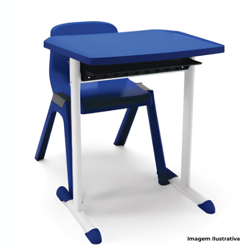 Conjunto Escolar Plaxmetal Mesa e Cadeira Eloplax Concha - Portal de Adesões