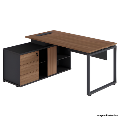 Mesa Gerente Com Armário 1.6